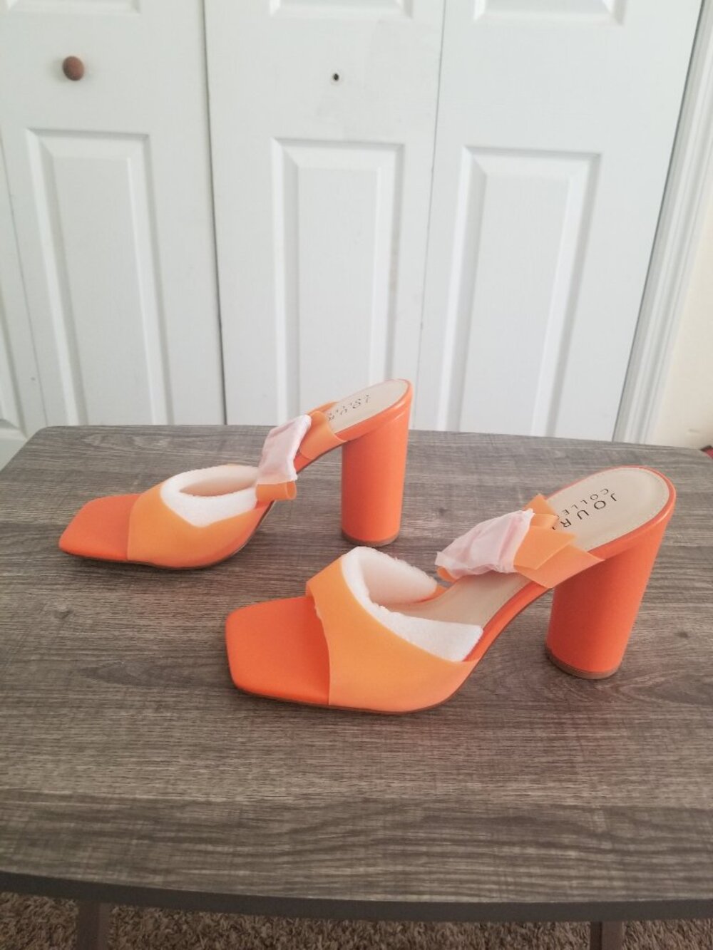 Journee Womens Luca Open Square Toe Block Heel Sandals - Size 10
